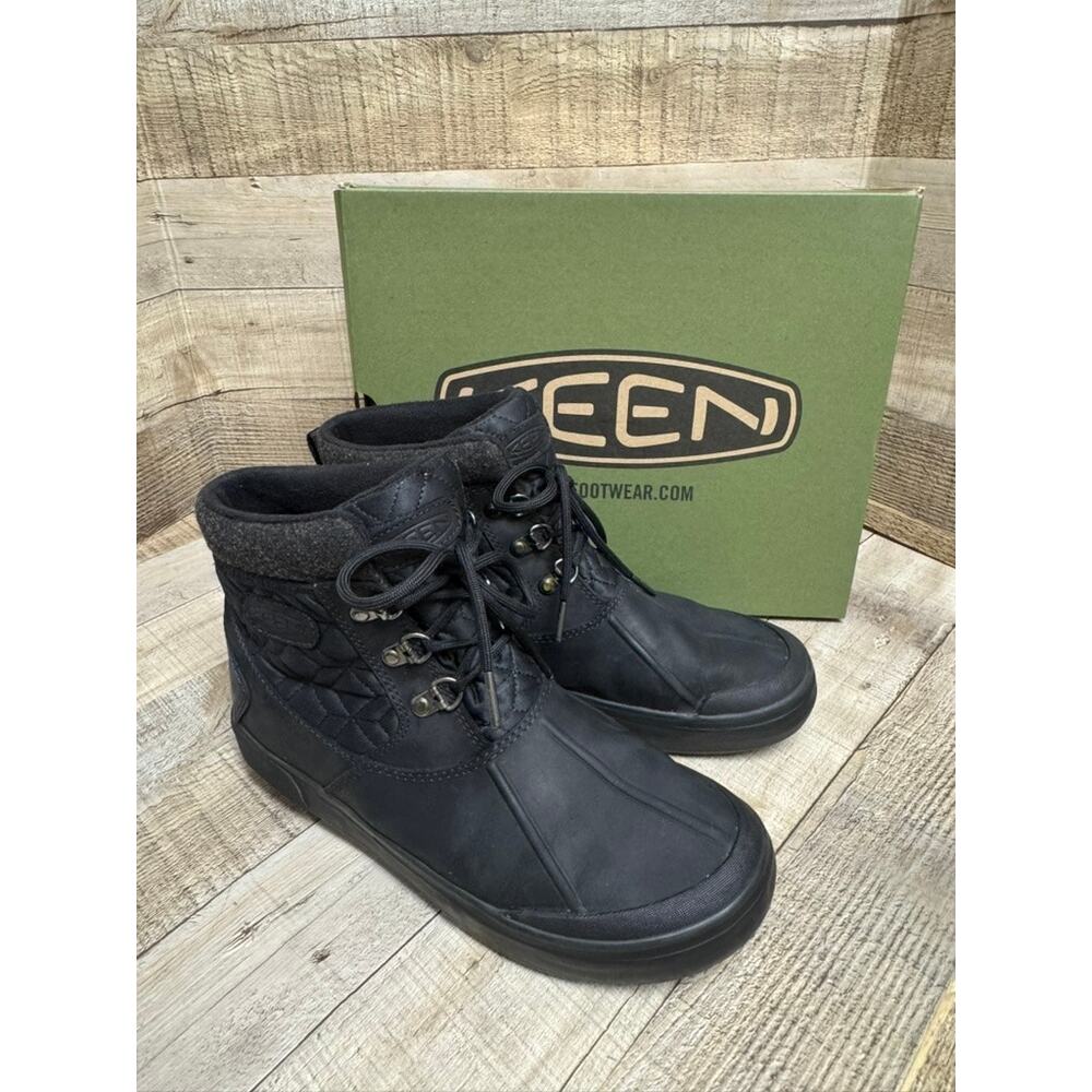KEEN Elsa II Ankle Quilted Boot Waterproof Black Women's Size 8